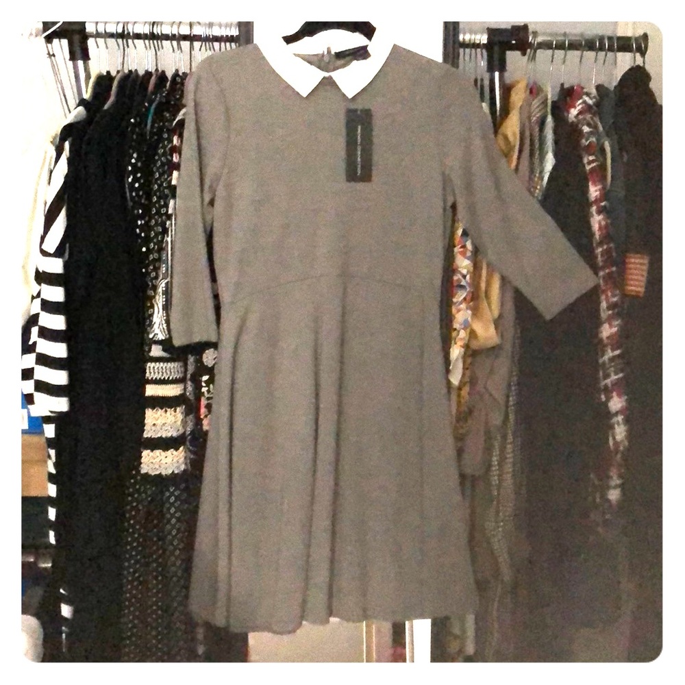 French Connection Gray Fit & Flare Dress Sz 8 NWT